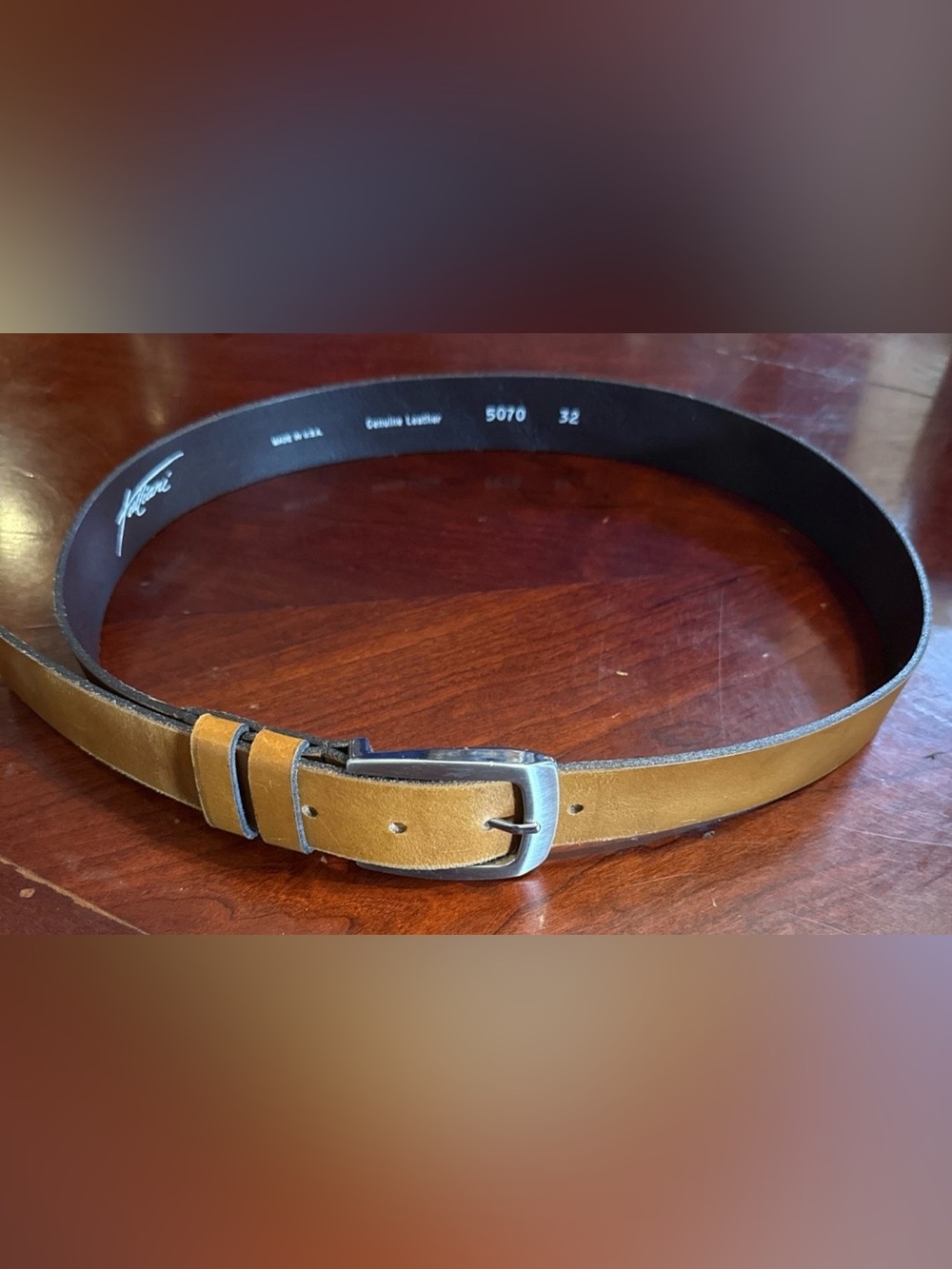 Remo Tulliani Brown Leather Belt with Silver Buckle